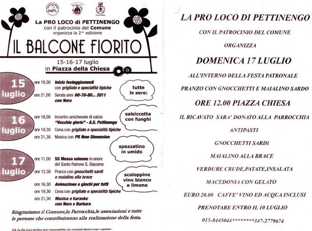 Locandina e menu