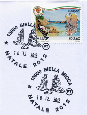 Annullo filatelico Biella Micca