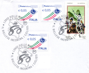 Annullo filatelico Giro d'Italia a Biella