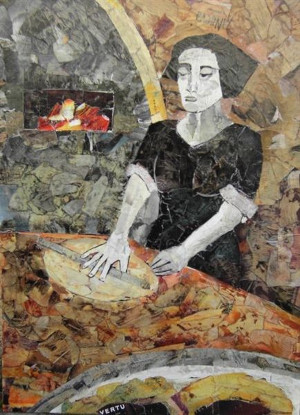 Donna che fa il pane, opera di Marcello Pitzalis (Olbia)
