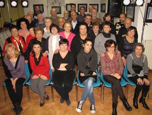 partecipanti alla serata di Auguri con Nicoletta Favero e Greta Cogotti in prima fila