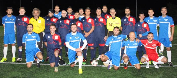 Su Nuraghe Calcio Biella e Serramenti Biellesi, con l'arbitro Guido Franceschini