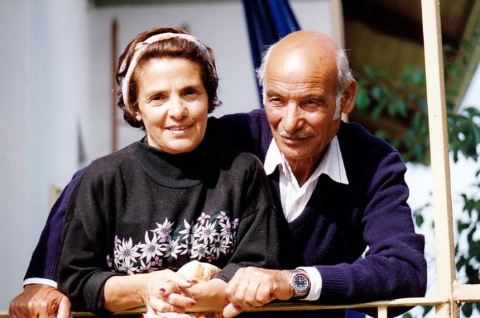 Annamaria ritratta col marito Paolo Piu