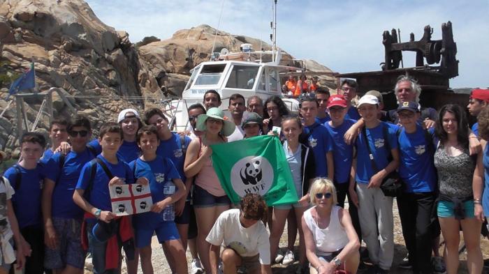 ragazzi della Scuola Media di Mosso in visita a Budelli