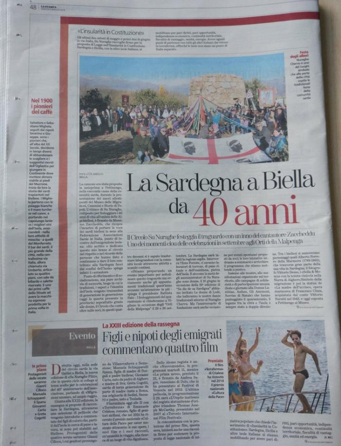 pagina 48 del quotidiano La Stampa di Torino dell'8 maggio 2018