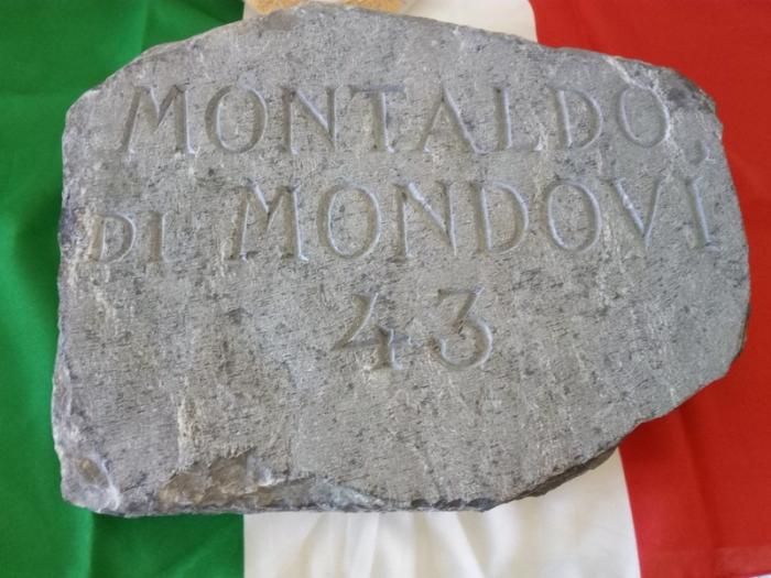 pietra inviata a Biella dal Comune di Montaldo di Mondovì