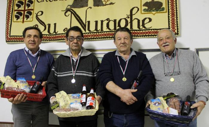 I quattro vincitori del Gran Torneo di carte a scala quaranta