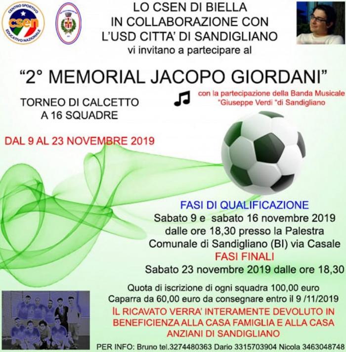 2° Memorial Jacopo Giordani