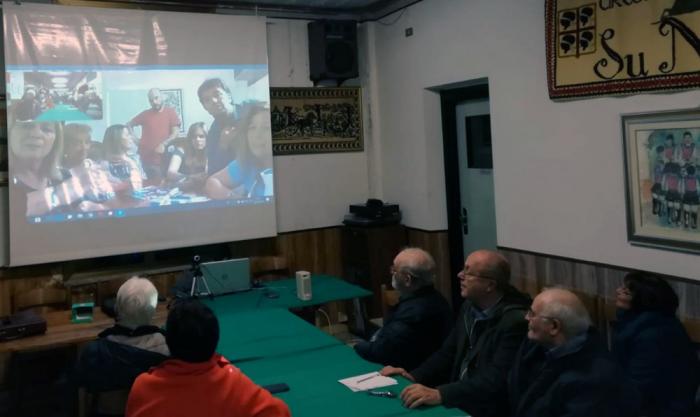 un momento del collegamento transoceanico Biella La Plata