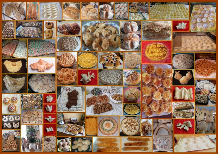 mosaico di dolci e pane di Sardegna