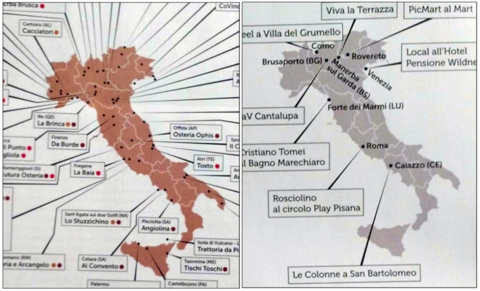 cartina d'italia secondo gambero rosso