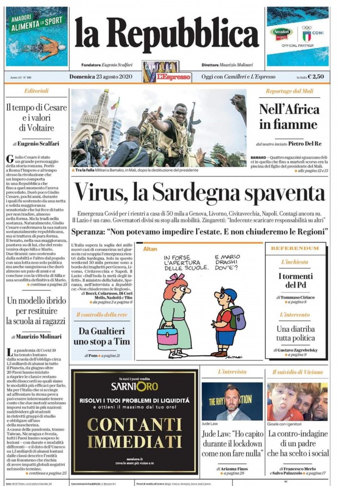 repubblica del 23 agosto 2020